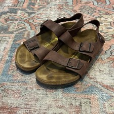 Birkenstock Men's Milano Oiled Leather Brown/Habana Sandals US 12 Reg 45 EU