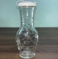 Vintage Good Seasons Salad Dressing Embossed Glass Cruet Shaker Bottle With Lid