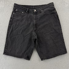 Vintage Ralph Lauren Polo Jeans Shorts Men s 36 Black Denim 90s Baggy Wide Leg