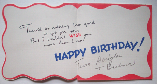Rich old Bluebird w gift vintage Birthday Greeting Card *WW2 - Picture 2 of 3