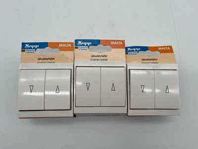 Kopp MALTA Jalousieschalter Schalter Restposten 3 Stück 250V Neu