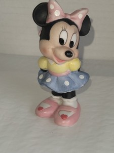 Minnie Mouse Taiwan Figure 3" Vintage Bisque Porcelain Walt Disney Productions