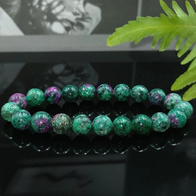 Natural Stone Bracelet Epidote Zoisite Lava Quartz Bead Tiger Eye Men 1 Pc