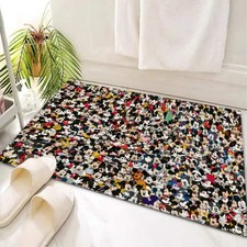 Rare Mickey Mouse Print Kitchen / Bathroom Door Mat Rug Carpet Non-Slip Backing