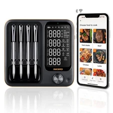 Wireless Meat Thermometer with 4 Probes, Wifi BluetoothThermometer Digital Wi...