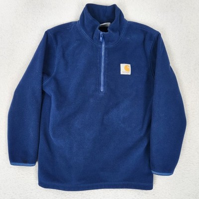 Carhartt Sweater Boys 6 Blue Half Zip Fleece Pullover Mock Neck Casual Youth