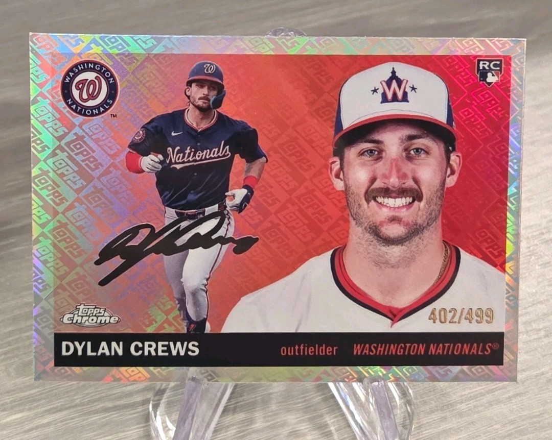 Dylan Crews 2025 Topps Chrome Platinum Topps Refractor /499 Rookie #244 Nats RC