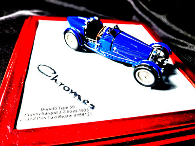 RARE Chromes 1933 Bugatti Type 59 Two Seater 1:43 Scale Inv. #3903