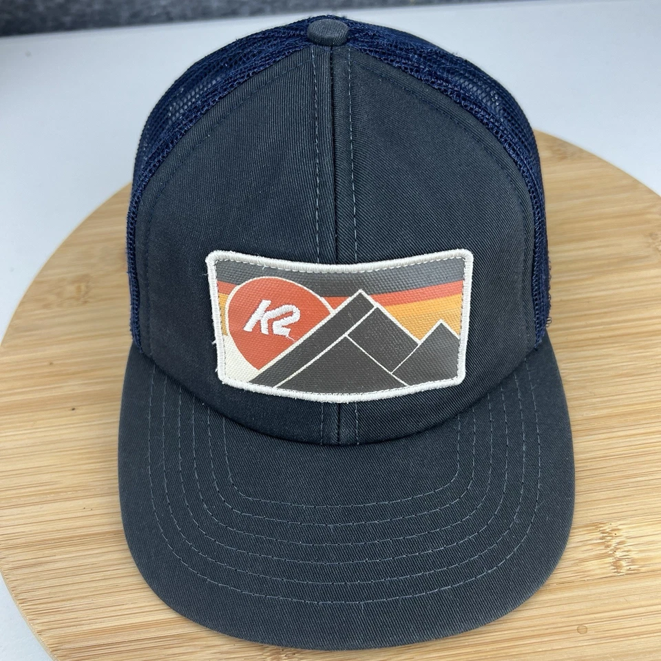 FADED K2 Snowoboards Trucker Hat Cap Snapback Adjustable Black Mesh Patch - Image 2 of 4