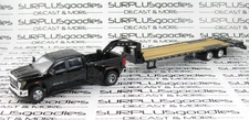 Greenlight 1:64 Black 2022 GMC SIERRA 3500 Pro Dually Pickup w/Gooseneck Trailer
