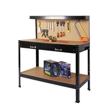 63" Tools Cabinet Working Tables Tool Storage Workshop Drawers and Pegboard