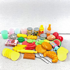 Play Food  Can Goods Pretend Fruit Glasses Buns Chips Veggies 40 Items