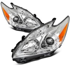 Pair Chrome Headlights Assembly Wprojector For 2010-2011 Toyota Prius Base 1.8l