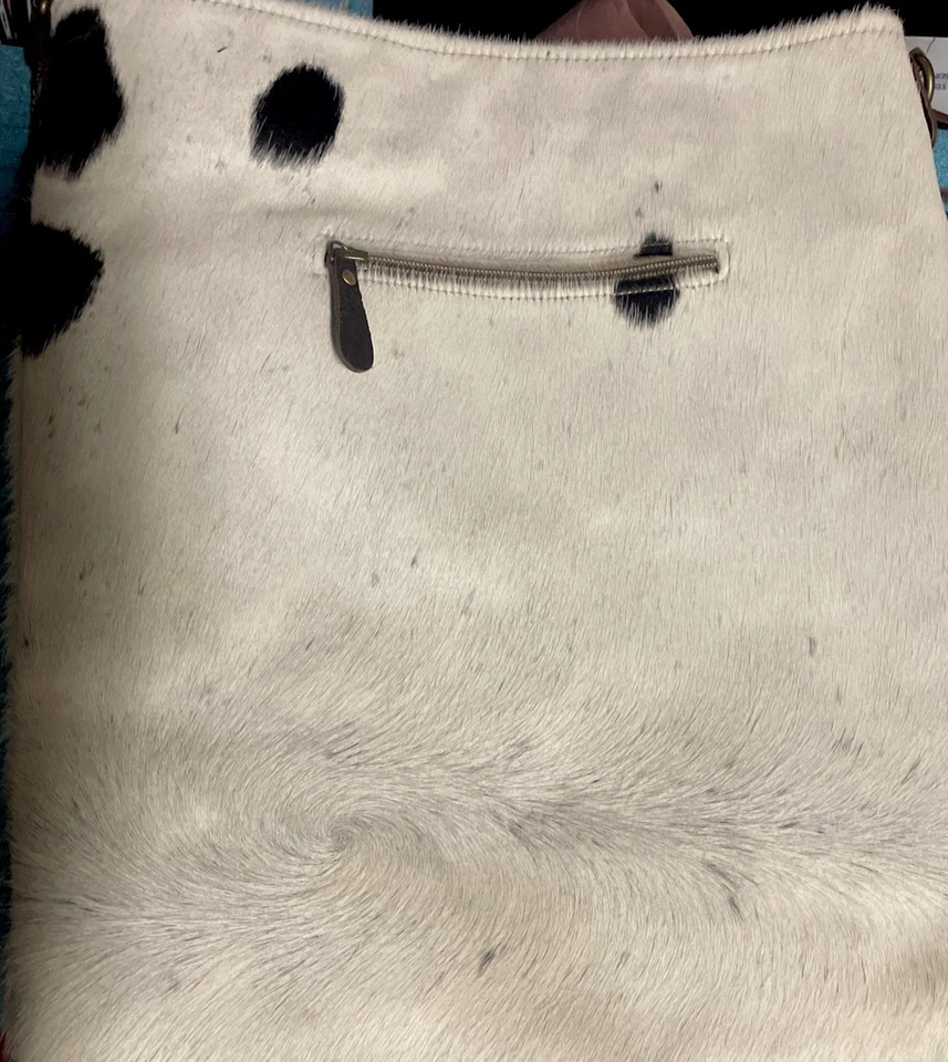 Bandolera grande de cuero Myra de lona de vaca Foto 4 de 4