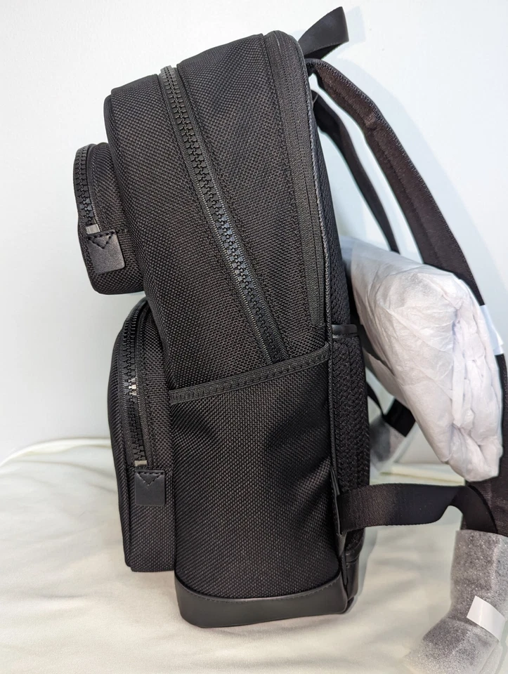 Mochila negra Michael Kors Kent tejida para hombre nueva con etiquetas venta al por menor $448 Foto 2 de 4
