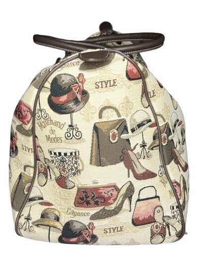 NWOT Signare Tapestry Large Duffle Bag with Handles - Shoe Hat Purse Print - Picture 3 of 5