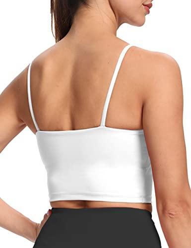 HHUQ Women’s Longline Sports Bra Wirefree Padded Yoga Running Workout White M - Picture 4 of 5