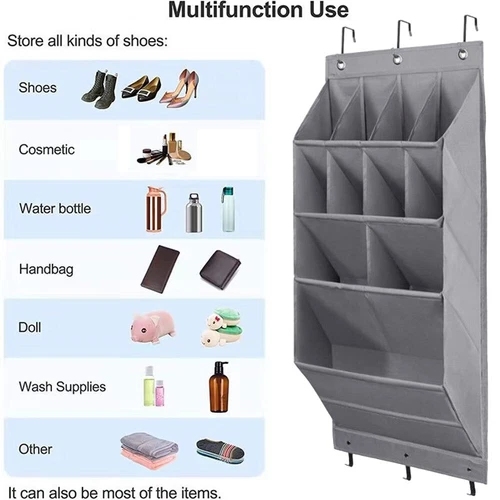 11 Pockets Large Over Door Hanging Organiser Shoe Rack Storage Bag Tidy Hanger - Picture 4 of 12