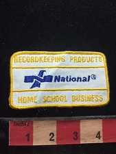 Vtg NATIONAL HOME SCHOOL BUSINESS RECORDKEEPING PRODUCTS Advertising Patch 00YH