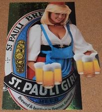 1985 Print Ad mini St Pauli Girl Beer poster blonde collectors classic Germany