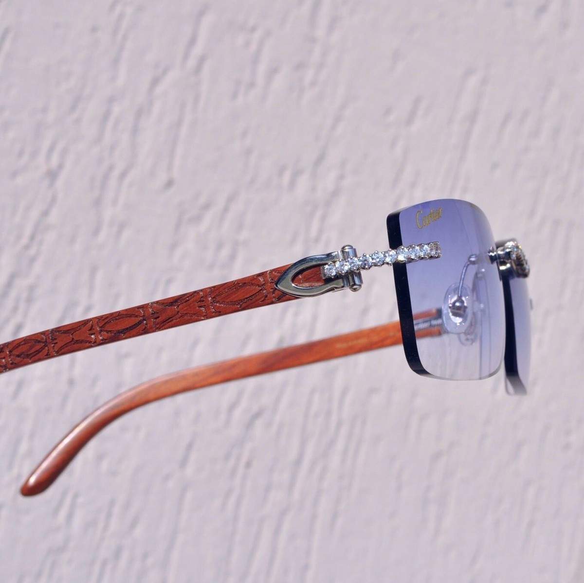 ◆VINTAGE◆【Cartier】C ドゥ*ロゴ Vintage Cartier sunglasses C decor Wood logo rimless in