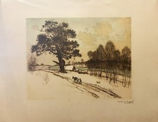 RAFFAËLLI Jean-François - "Le vieux chêne". 1907. Pointe sèche, signée.