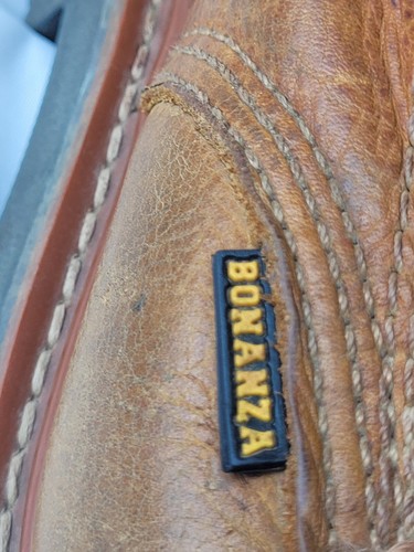 Bonanza Safety Work Boots Mens 6.5 Brown Leather Oil Resistant Steel Toe Lace Up - Picture 12 of 20