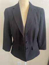 Worthington Womens 3/4 sleeve black lined blazer professional career SZ 8