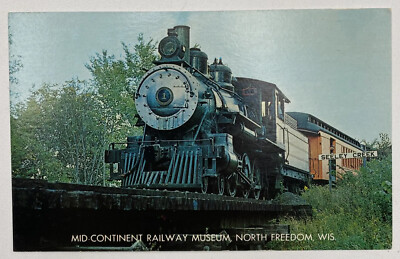 Postcard Mid-Continent Railway Museum Train Railroadiana North Freedom Wisconsin
