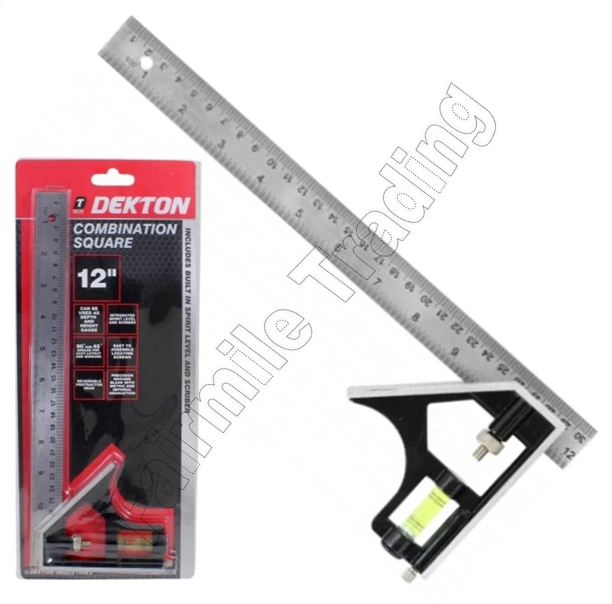 Metal Tri Square Sturdy Try Set Adjust Angle Slide Ruler Frame Combination mm