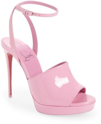 Christian Louboutin Miradona 120 Pink Patent Ankle Strap Sandal
