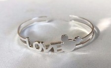 Mickey Mouse Inspired Silver Plated Bracelet Bangle