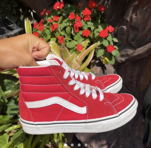 all red high top vans