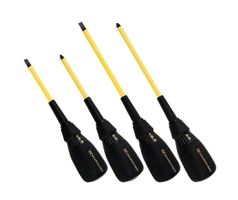 FUJIYA KUROKIN ELECTRICIAN SCREWDRIVER 4 SIZE FULL SET KURO-D-SET