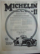 1918 MICHELIN TIRE COMPANY Tire Tests vintage art print ad