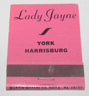 Matchbook Cover Lady Jayne Women's Clothes York Harrisburg PA Front Strike Full — photo 1