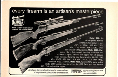 1971 Print Ad  Mauser  Every firearm is an artisan's masterpiece Model 660 ,3000