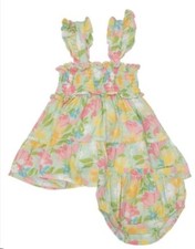 NWT Angel Dear Springtime Tulip Set Dress Bloomer 6-12 Months Organic Muslin