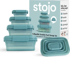 Nestable Collapsible Food Storage Container -Set of 4, Eucalyptus- Leak-Proof Ai