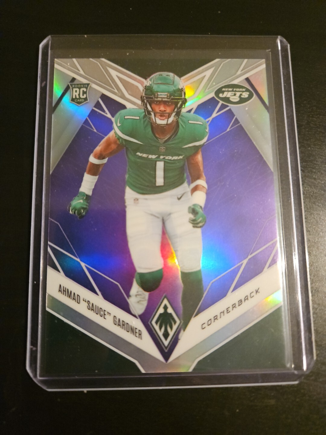 2022 Panini Phoenix Rookie Purple Ahmad Sauce Gardner #128 RC /125 SP Jets