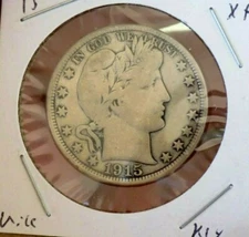 BARBER HALF DOLLAR 1915 D BETTER GRADE ORIGINAL BEAUTY NEARLY FULL LIBERTY