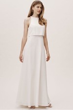 BHLDN Jill Stuart Iva Crepe Maxi In Ivory in Size 18
