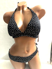 Victoria's Secret Swim Swimsuit Polka Dot Push-Up Triangle 2 Piece Set Large NWT