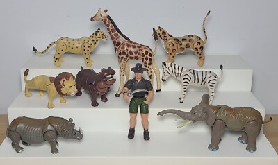 Lot of 9 Vtg K&M Int Wild Animal Safari Articulated Figures