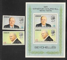 SEYCHELLES. 1974 WINSTON CHURCHILL BIRTH CENTENARY MNH
