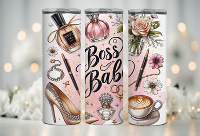 Boss Babe 7, 20oz Tumbler, Hot/Cold, Straw, Stainless Steel, Leak Proof (#972)