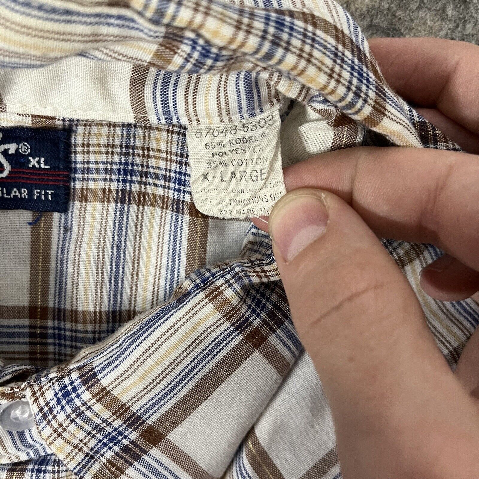 Vintage Levis Shirt Mens XL Regular Fit Pearl Sna… - image 3
