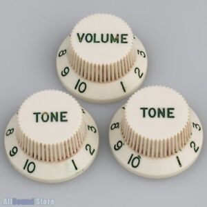 Master Relic Anni 60 Invecchiato Pergamena Bianco Verde Font Manopole Per Fender Stratocaster Ebay