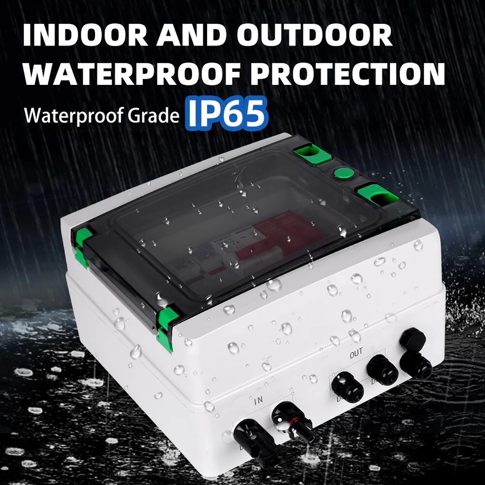 Solar PV DC Combiner Box Surge Protection DC 600V MCB IP65 Fuse 1 Input