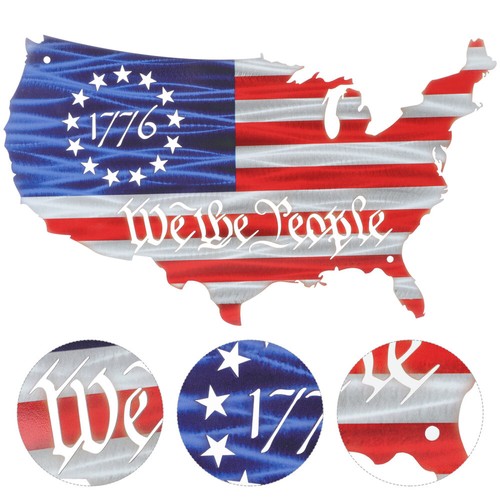 2 Count United States Map Flag Wall Decoration American Patriotic for - Picture 2 of 12